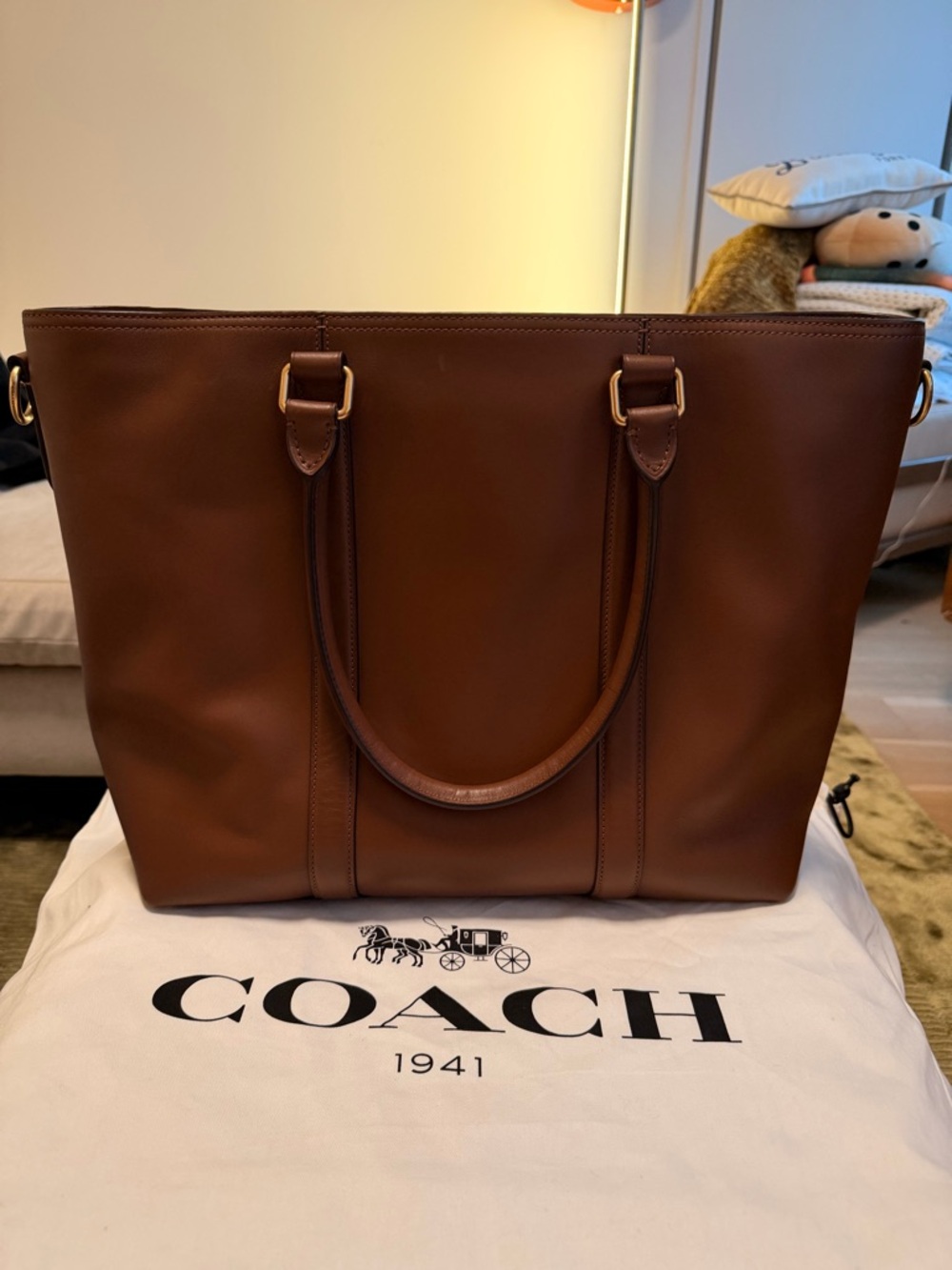 Coach Metropolitan Tote in Saddle/Brown - Picture 3 of 7